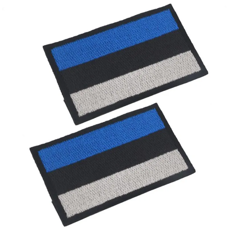 50 PC 3D Estońska flaga Haftowana odznaka Patch Pełna Haftowana Tkanina Naklejka Outdoor Wojskowy Wentylator Akcesoria