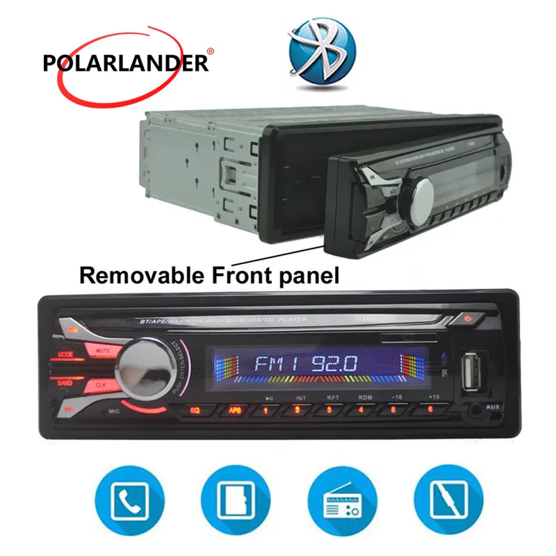Compre Panel Fijo 1 Din Bluetooth Radio Para Coche/reproductor De