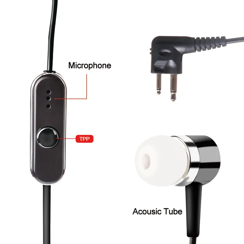 2-pins oorhaak type oortelefoon Microfoon Headset PTT voor Motorola Tweeweg Radio Walkie Talkie CP040 CP125 CP140 CP180 CP185 CP300