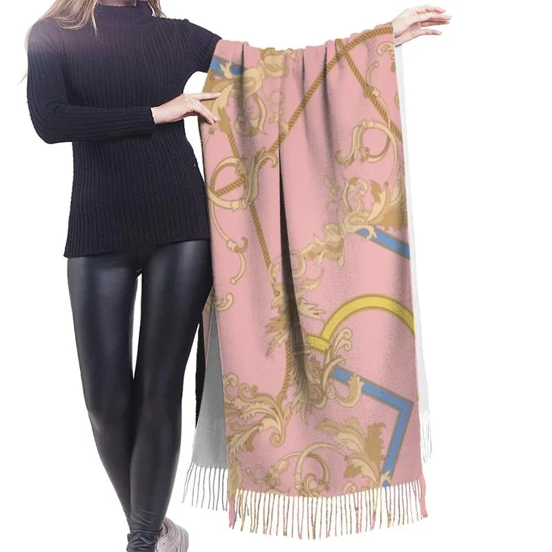Sjaals Noisydesigns 2021 Vrouwen sjaal Winter Warm Sjaal en Wraps Creatieve Patroon Bloemen Bloemen Roze Zachte Lange Tassel Vrouw