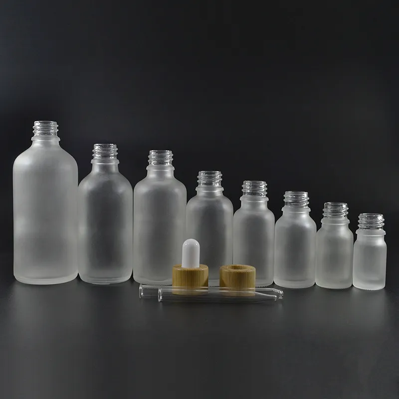 Frasco de petróleo essencial de vidro vazio Óleo Essencial Cosmetic Perfume Bottle Container com a pipeta do conta-gotas do frasco de 5ml 10ml 15ml 30ml 50ml 100ml