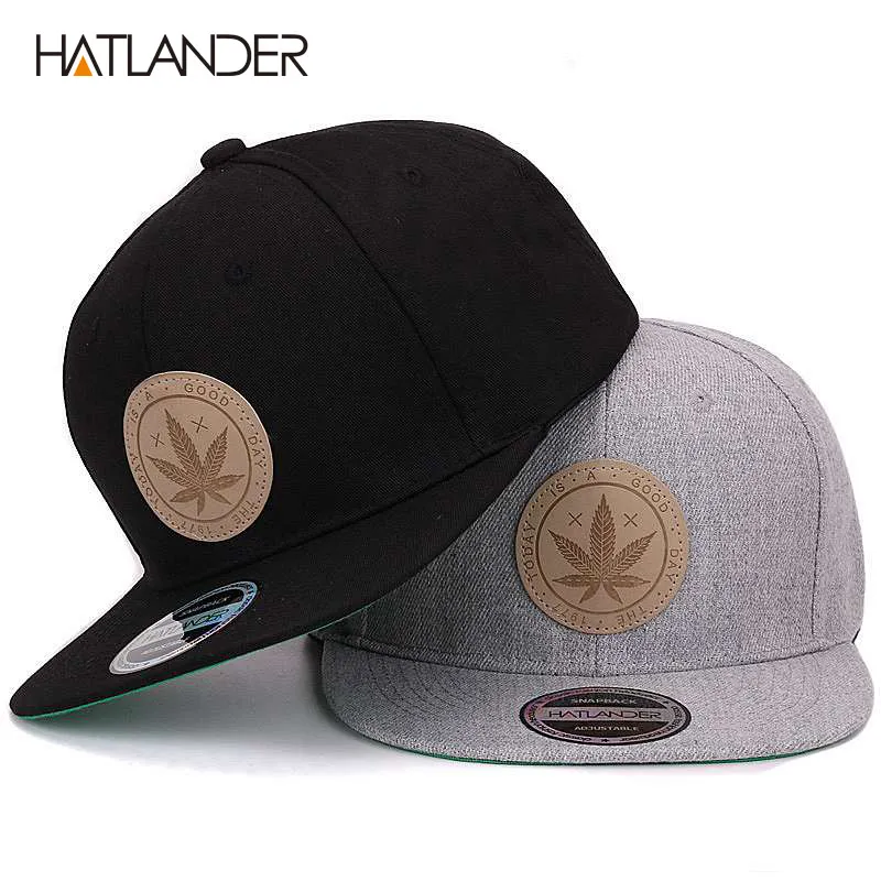 [Hatlander] Maple Solid Cotton Snapback Caps Dames Platte Bravel Hip Hop Cap Outdoor Baseball Cap Bone Gorras Mens Caps en Hats