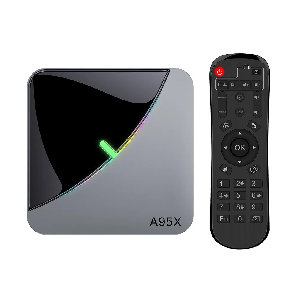 Caixa de TV leve RGB A95X F3 Air Amlogic S905X3 Android 9.0 4GB 32GB Wifi duplo A95XF3 X3