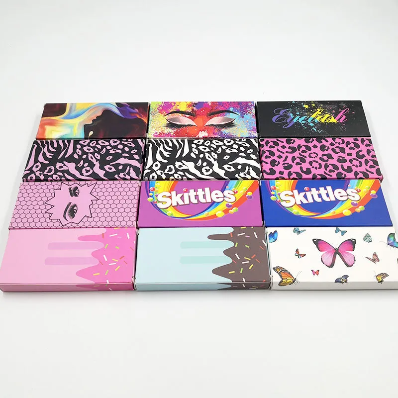 Leopard Eyelash Package Boxes Butterfly Printing False Eyelashes Packaging Rectangular Empty Eyelash Box Case Lashes Box Packaging RRA3616