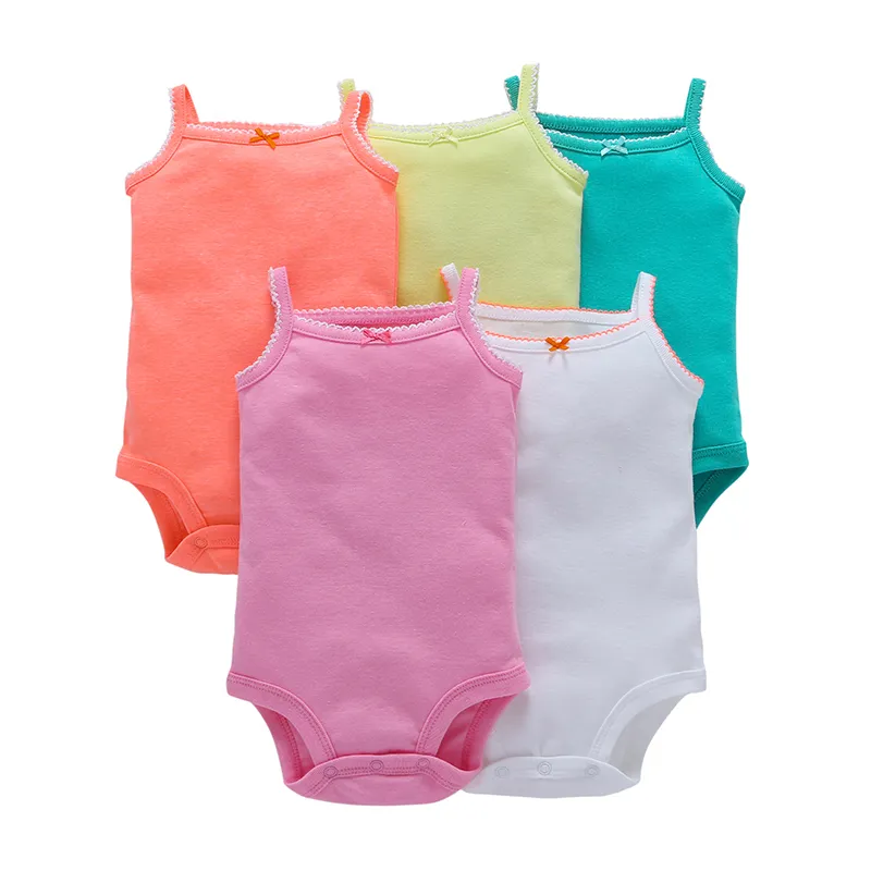 sleeveless bodysuit for summer baby girl clothes newborn boy bodysuits 2019 new born clothing body suit 5pcs/set 6-24 month