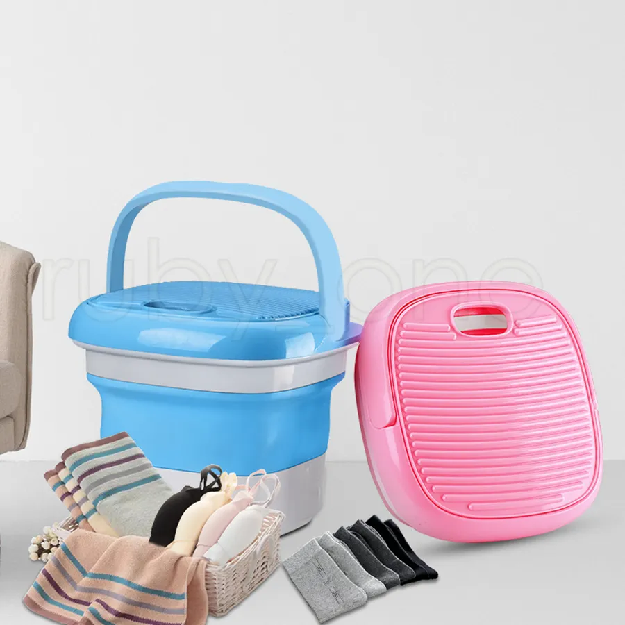 Lavatrice portatile pieghevole con secchio asciugatrice per vestiti calzini  biancheria intima mini macchine per la pulizia lavatrice centrifuga viaggio