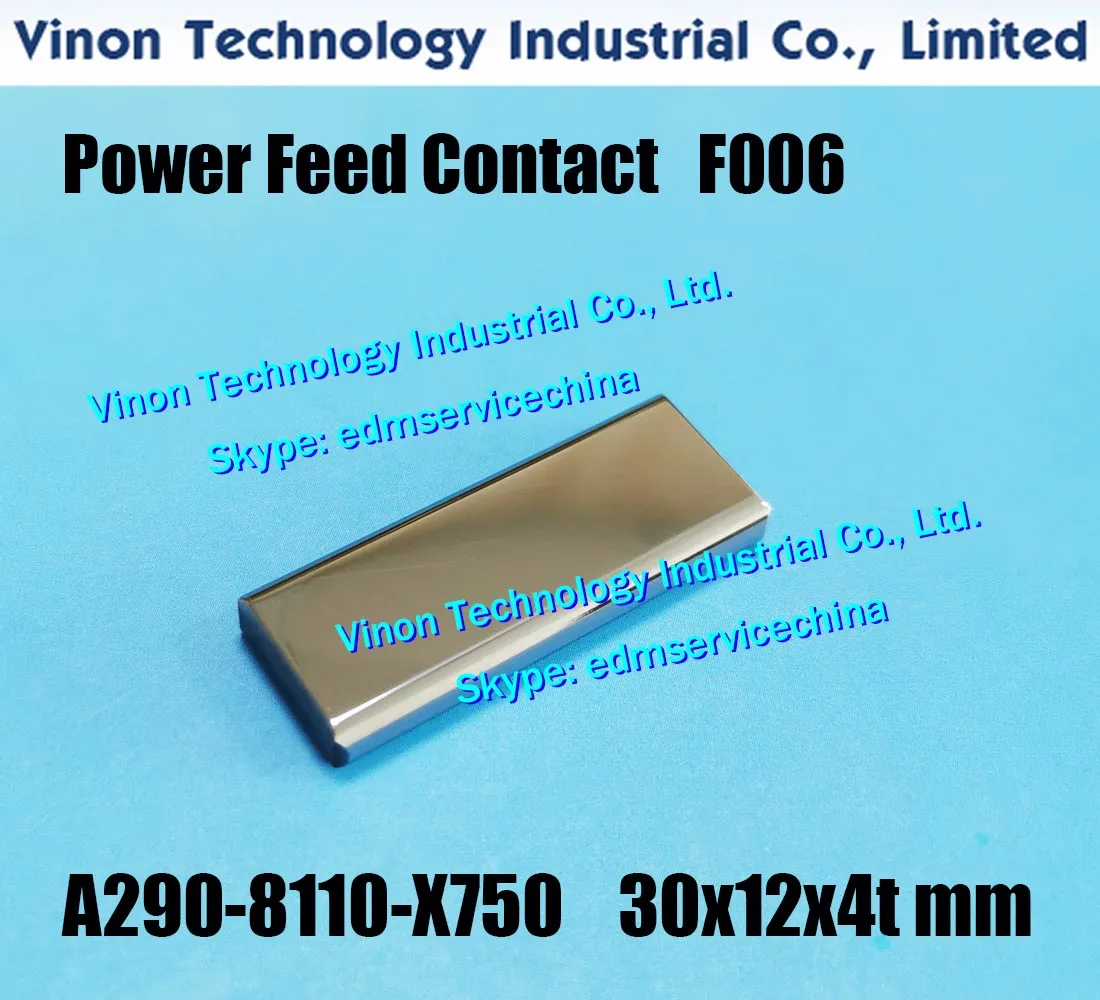 (2pcs) A290-8110-X750 alimentação de energia 30x12x4tmm Contacto F006 tipo longa duração para Fanuc C, Ia, Ib, Id, máquina iE EDM eléctrodo pino A290.8110.X750