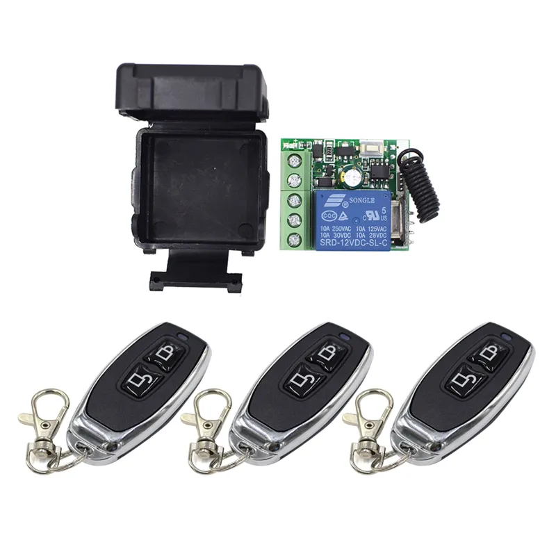 433 Mhz Wireless Remote Control Switch DC 12V 1CH Relay Receiver Module and RF Transmitter Electronic Lock Control Diy