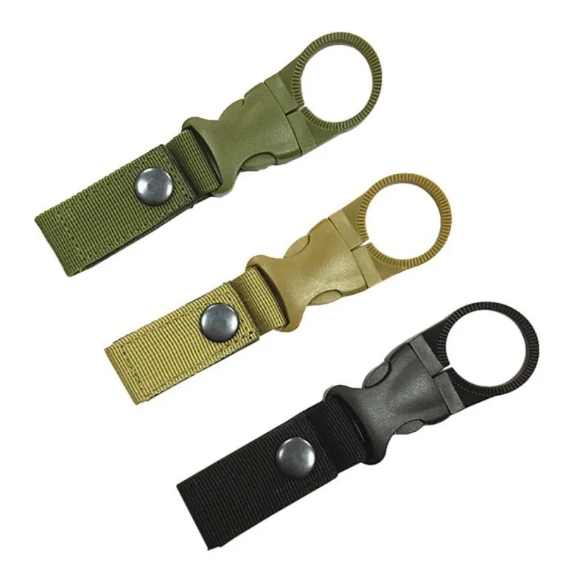 Outdoor Military Nylon Webbing Buckle Hook Water Bottle Holder Clip EDC Climb Carabiner Belt Backpack Hanger Camp CCA12533 100pcs