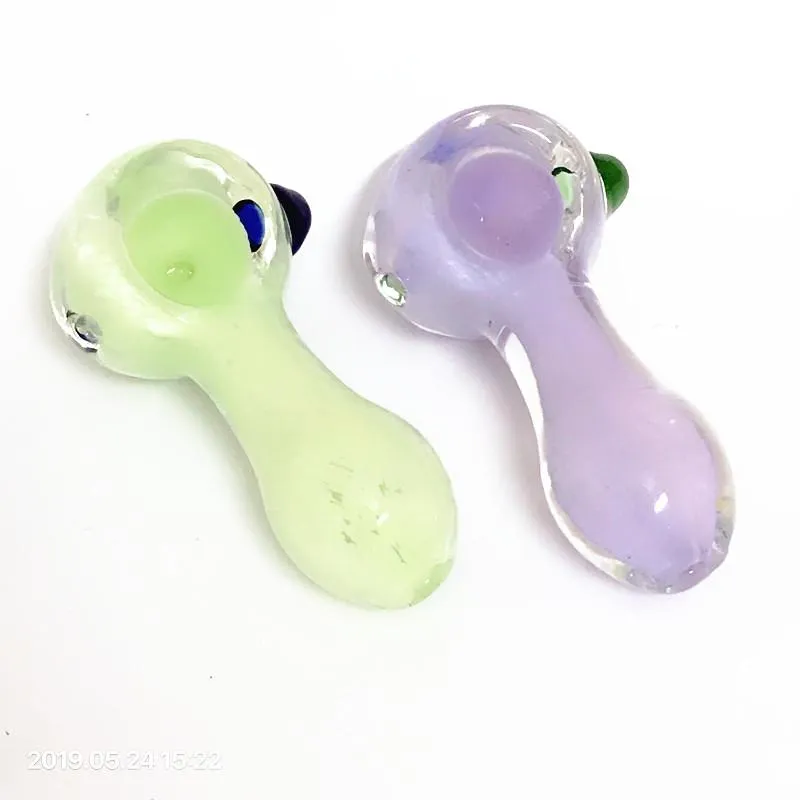 Pipes à fumer en verre 2.9 pouces coloré Mini tuyau en verre Pyrex tuyaux de cuillère capiteux pour fumer brûleur à mazout en verre à base de plantes sèches