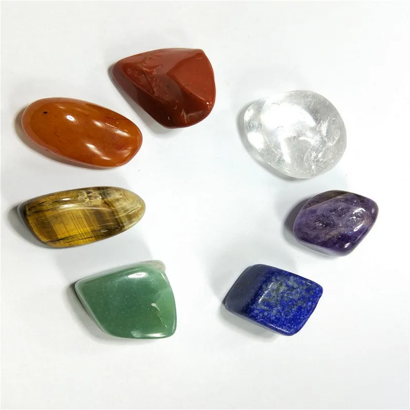Natural Crystal Chakra Stone Set Natural Stones Palm Reiki Healing Crystals Gemstones Home Decoration Accessories