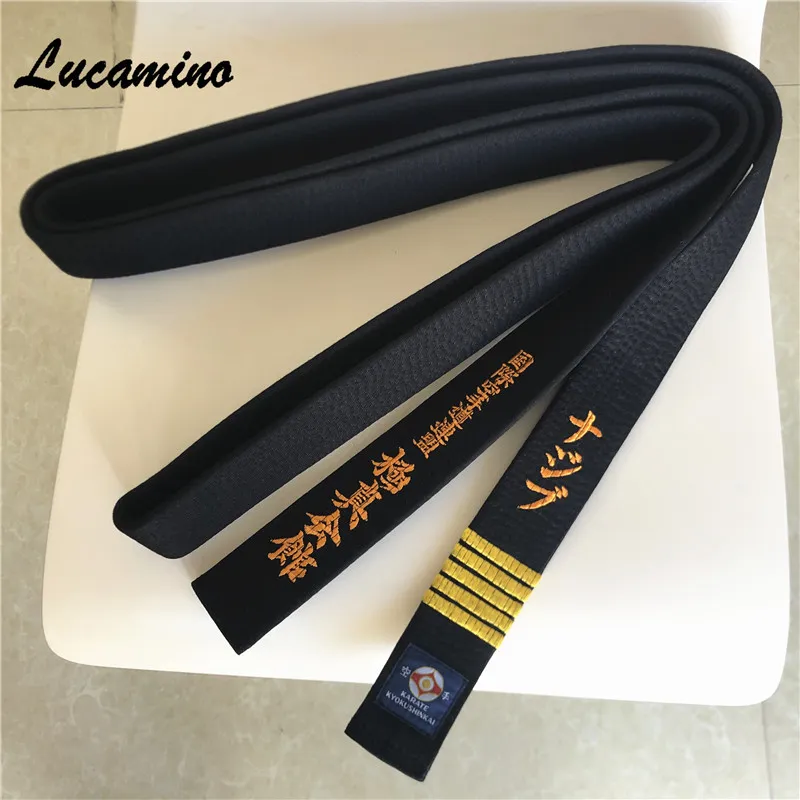 New Arrival Professional kyokushin karate kyokushinkai black belt Japan belts Japanese single-sided embroidery original