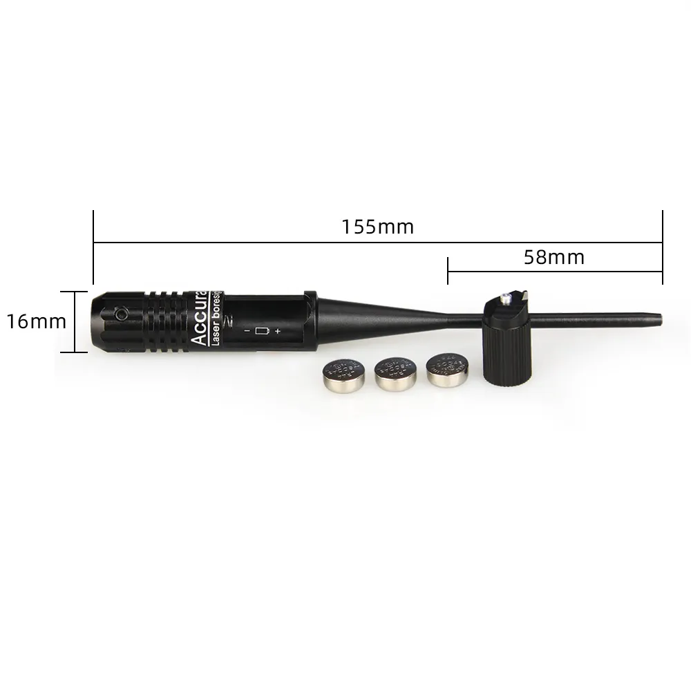 KinZon - Visor Láser Profesional Rojo Para Alinear Miras De Rifles Y Pistolas (cal. .22 A .50 Y 9mm), 5 Adaptadores, Ajuste Sin Disparar