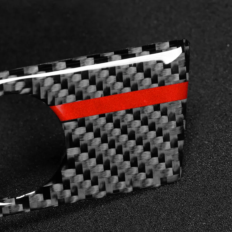 For Audi A4 A5 Carbon Fiber Car Engine Start Stop Ignition Cover Trim Key Ring Automotive Interior Stickers Decals 2017-2022301e