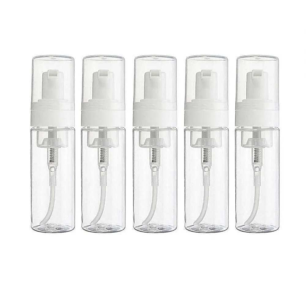 50ml Klar plastskum Vätska Tvål Pumpflaska Resorstorlek 1.7oz Tom Mousse Foaming Soap Dispenser för kosmetisk ansiktsrengöring