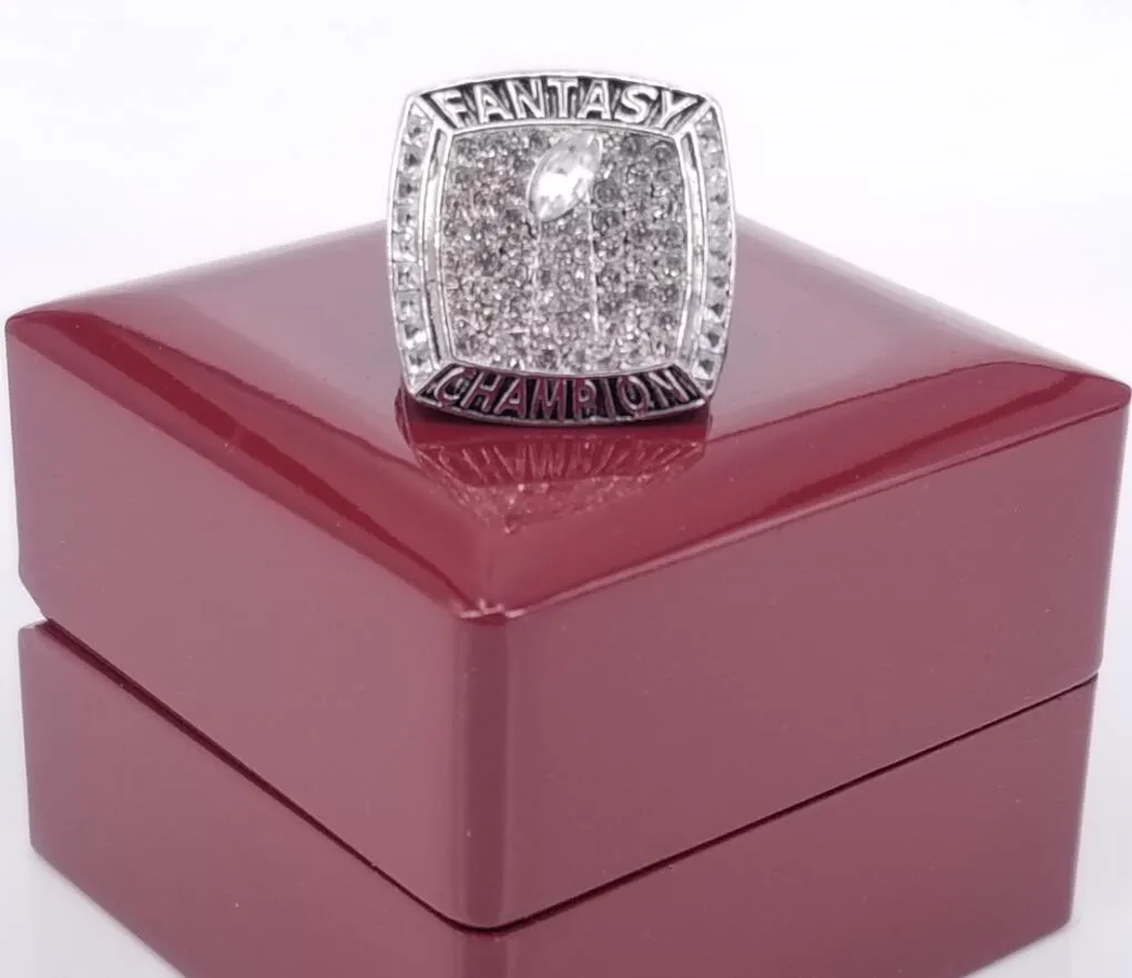 Fabrik-Großhandelspreis 2020 Fantasy Football Championship Ring USA Größe 8 bis 14 mit Holz-Display-Box Drop Shipping