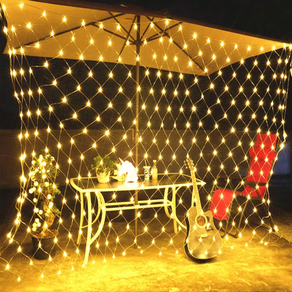 210 LED Fairy Netto Światła Siatka String Wedding Christmas Party Decor Ciepłe Biały Ślub Neon Gypsophila Lights Outdoor Wodoodporne światło