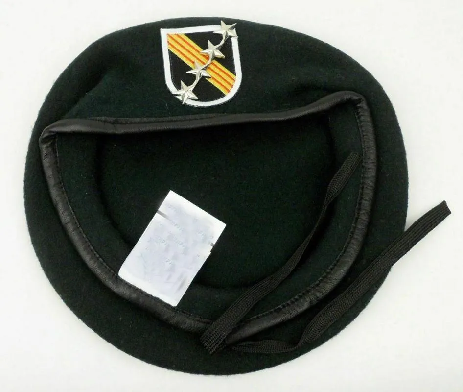 BERETS VIETNAM WAR US ARMY 5ST特殊部隊グループGreen Beret Cap Insignia Hat M Store1264T