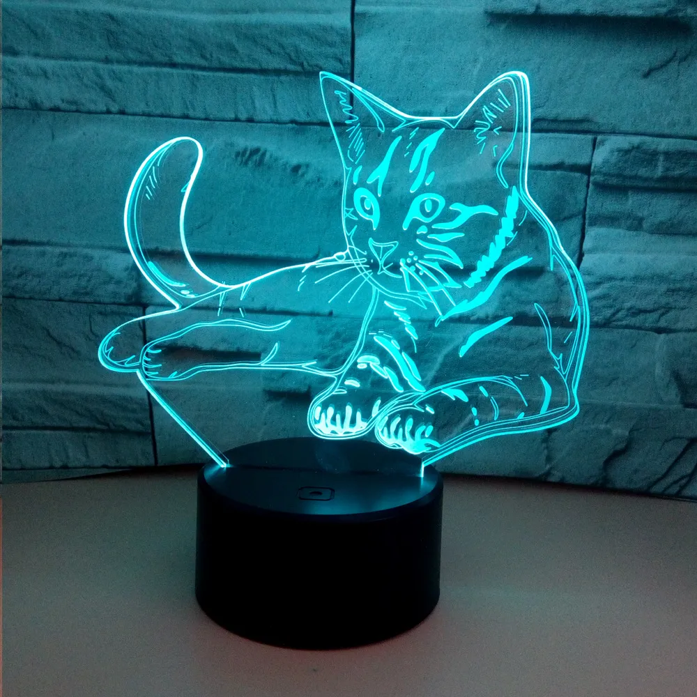 Gradient Touch LED Night Light Creative Cat 3D Table Lamp USB Powered Colorful Perfect Birthday Or Valentines Day Gift From Lampshow 16.89 DHgate.Com