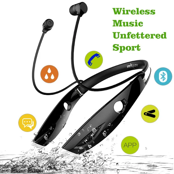 Freeshipping H1 Bezprzewodowy Słuchawki Sportowe Wodoodporne Składany Przenośny zestaw słuchawkowy Bluetooth z szyją mikrofonową nosić słuchawki stereo