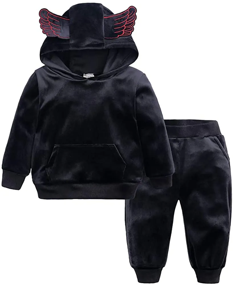 Детские спортивные костюмы Boys Girls 2pcs Velvet Cooled Top Top + Sweat Antbits Set (12M-7T)