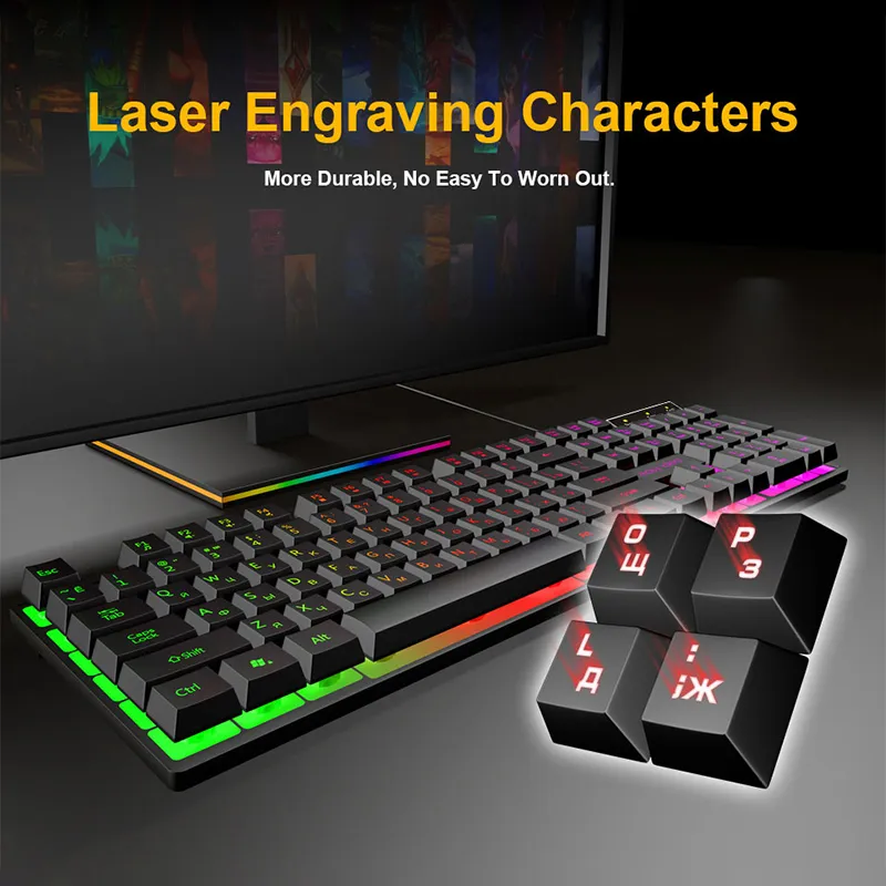 Игровая Клавиатура Проводная Геймерская Клавиатура С RGB.