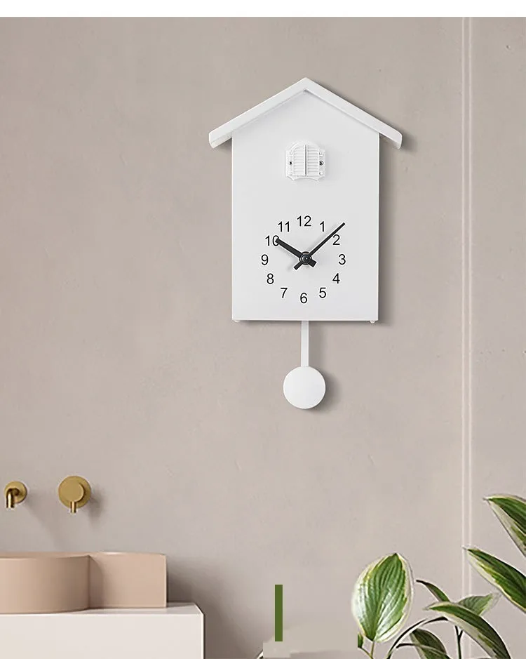 Horloge à Coucou En Bois Antique - Décoration Murale Maison Avec Pendule Et Cloche Auto-swing - Style Nichoir - 7