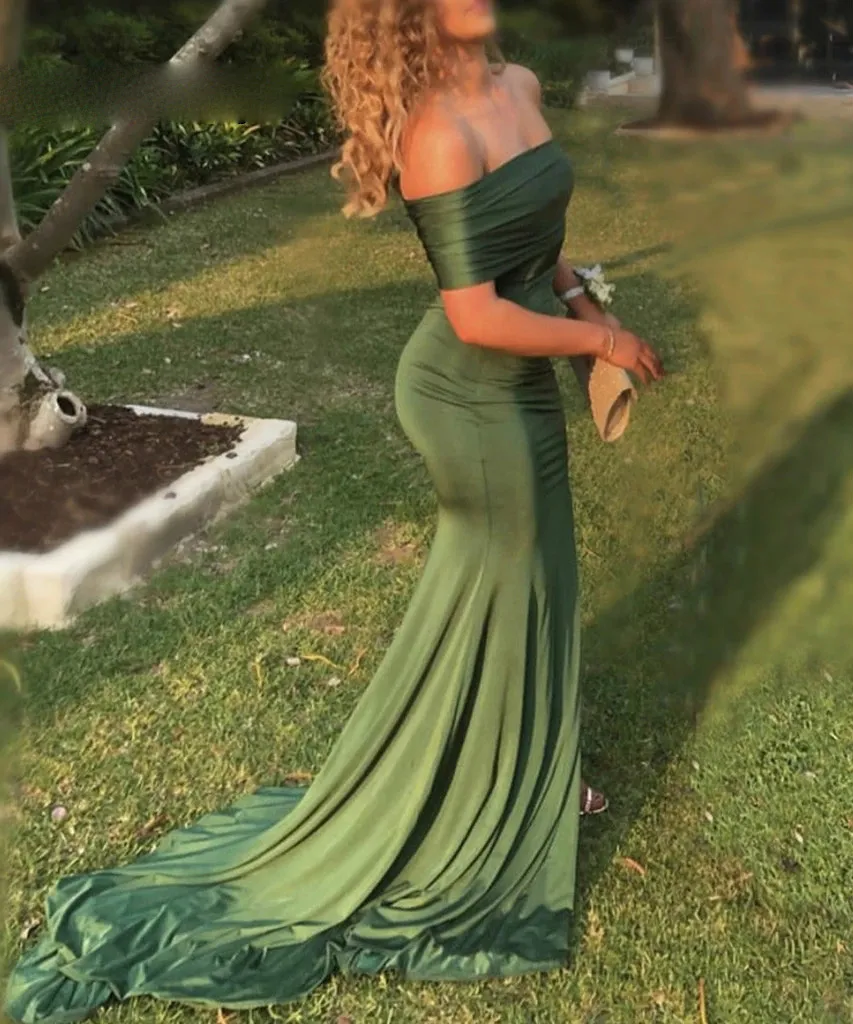 green color evening dresses