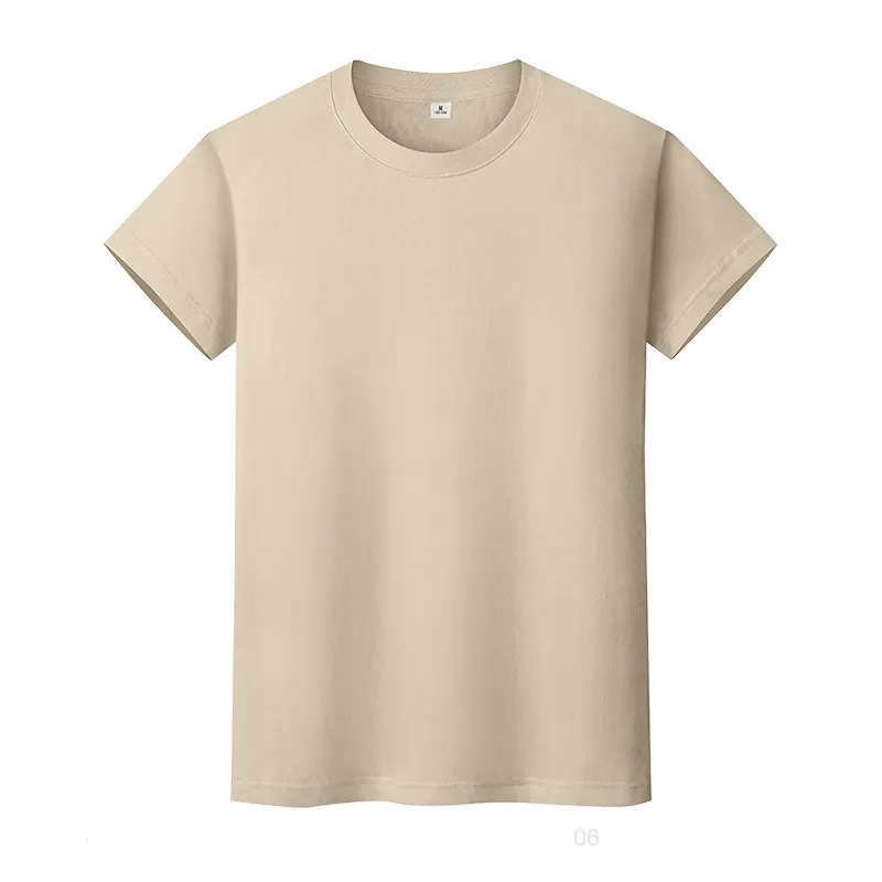Yeni Yuvarlak Boyun Katı Renk T-Shirt Yaz Pamuk Dibe Gömlek Kısa Kollu Erkek Ve Bayan Yarım Kollu 8YSFit