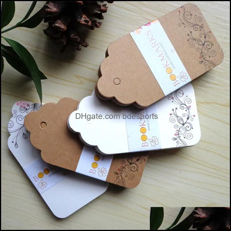 Party Decoration 20pcs 10*5.2cm White Kraft Paper Tags Bookmards Wedding Christmas Gift Hang Floral Cards For Home Supplies