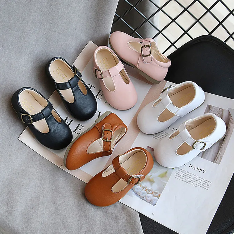 Chaussures Blanches Mary Jane Pour Enfants Chaussures En Cuir Pour