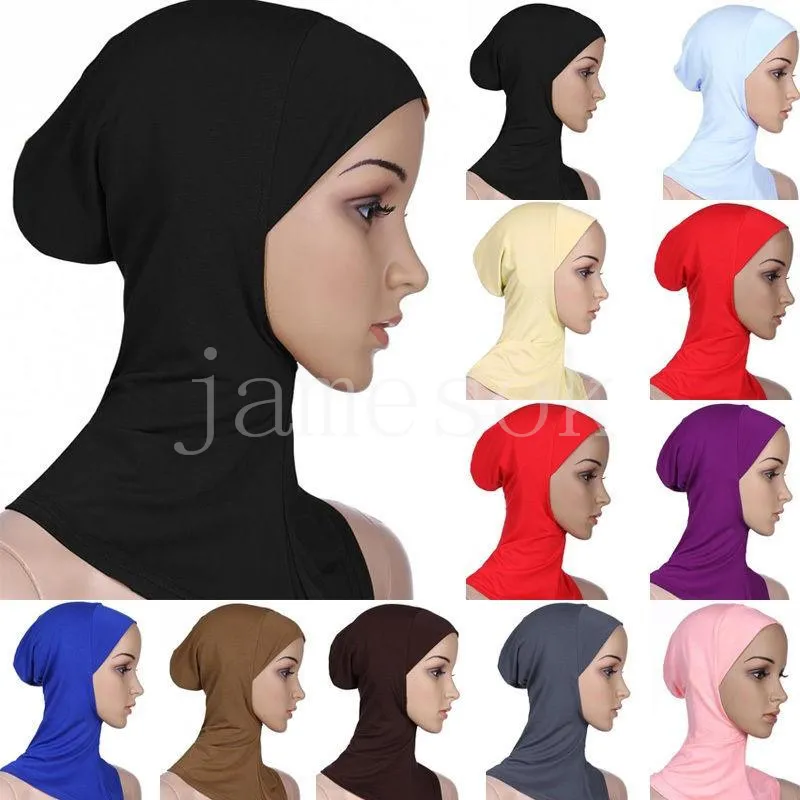 Turbans élégants et dignes pour femmes, voile de chapeau, couleur Pure, Hijab pour femmes musulmanes, foulard islamique, bijoux DE221