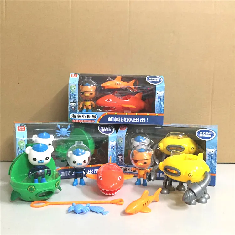 3 Box Octonauts Fordon Båtfartyg Leksaker Kapten Barnacles Kwazii Shellington Barn bästa present LJ200928