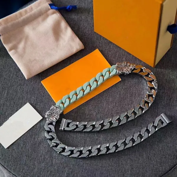 2020 French Designed Luxury Hip hop Street men and women Bracelets Sculpture ceramics 316L titanium steel Splicing Necklace Jewelry
