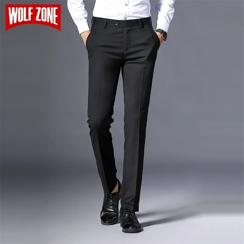 Wolf Zone Marque Hommes Pantalons Casual Haute Qualité Classics Fashion Pantalons Mâle Business Business Business Formelle Pantalon 201109
