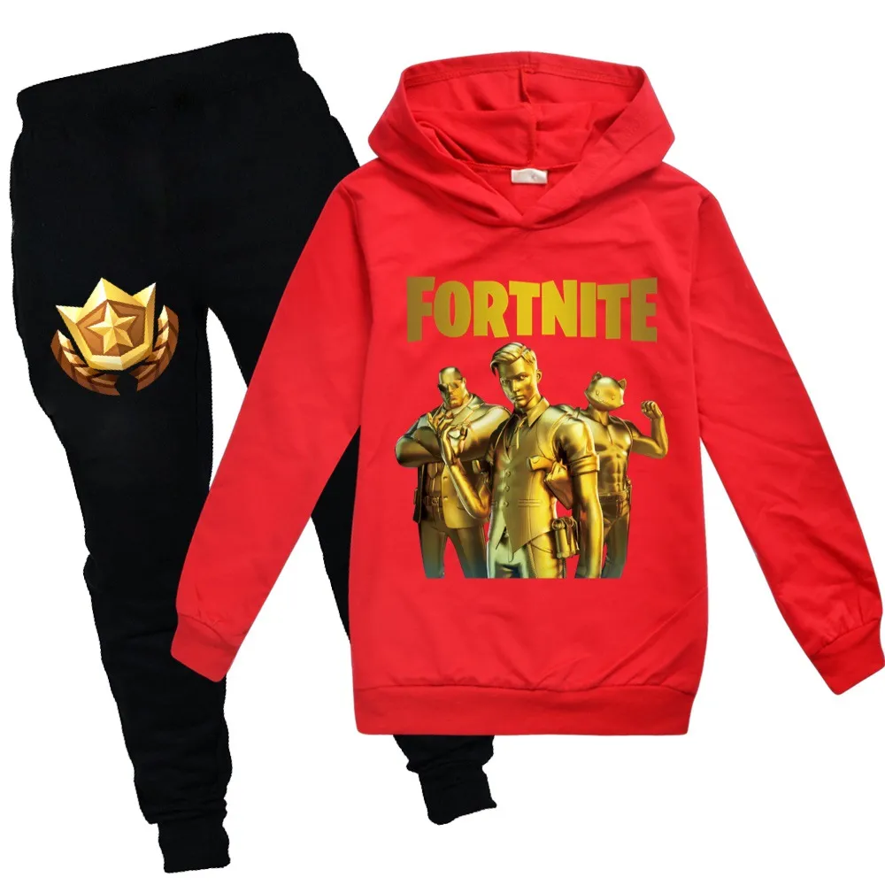 i 2 Pz Set Fortnite Casual Wear Boys And Girls Felpa Pantaloni