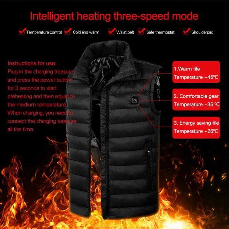 Verwarmd vest Heren Dames USB Verwarmd jack Verwarming Thermische kleding Jacht Wintermode Warmtejas kopen vanaf een prijs van 15