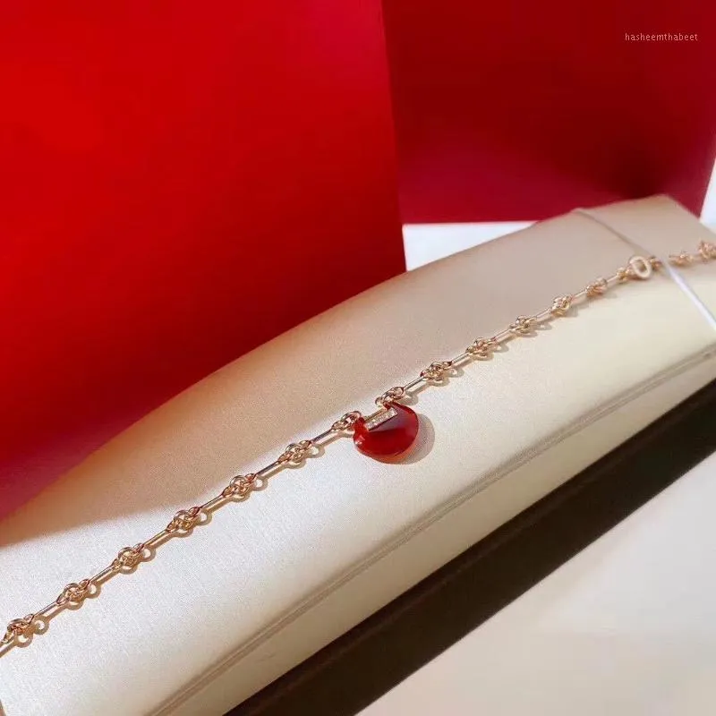 Link, ketting vrouwen klassieke eenvoudige rode armbanden mode link bruiloft geschenk fijne sieraden voor 16 + 2 cm1