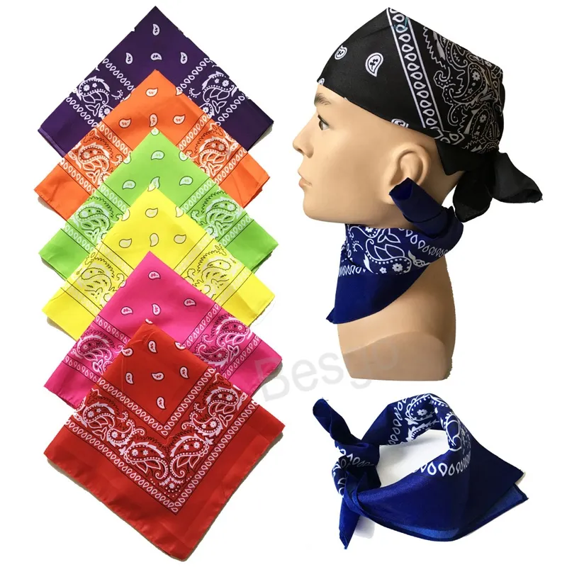 55 * 55cm Polyester Square Bandanas Double Sided Print Bandanas Handkerchiefs Street Hip Hop Headscarf Party Festival Gift BH5930 TYJ