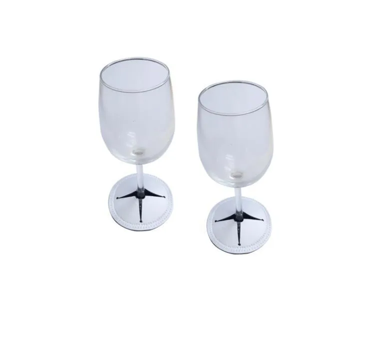 Drinkware Gift Sublimation Blank White Double Layer Wine Glass Coaster Neoprene Table Coasters Goblet Base Protector For Cups Table Decor Accessories SN4851