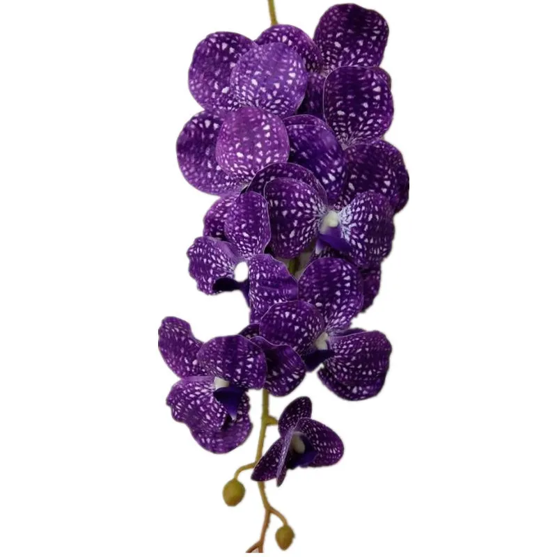 2p Artificial Good Quality Latex Vanda Orchid Flowers 9 Heads Real Touch Asia Phalaenopsis for Home Floral Decoration Y0104