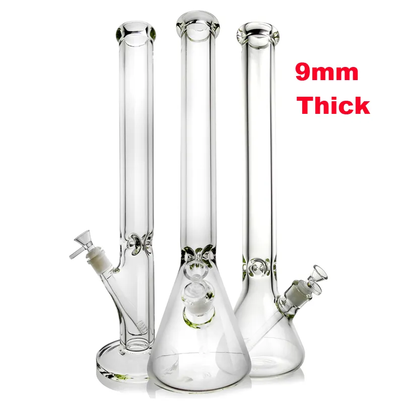 20 '' Big Glass Bongs Narguilés Beaker Bong 9mm 7mm Épaisseur Mur Super Lourd Épais Beaker Bong 16 '' Grands Bangs d'eau en verre Pipe à eau de style bécher