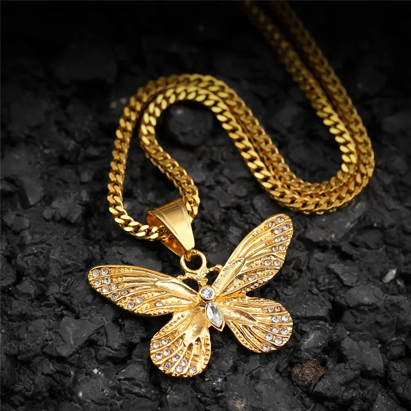 Men butterfly on sale necklace
