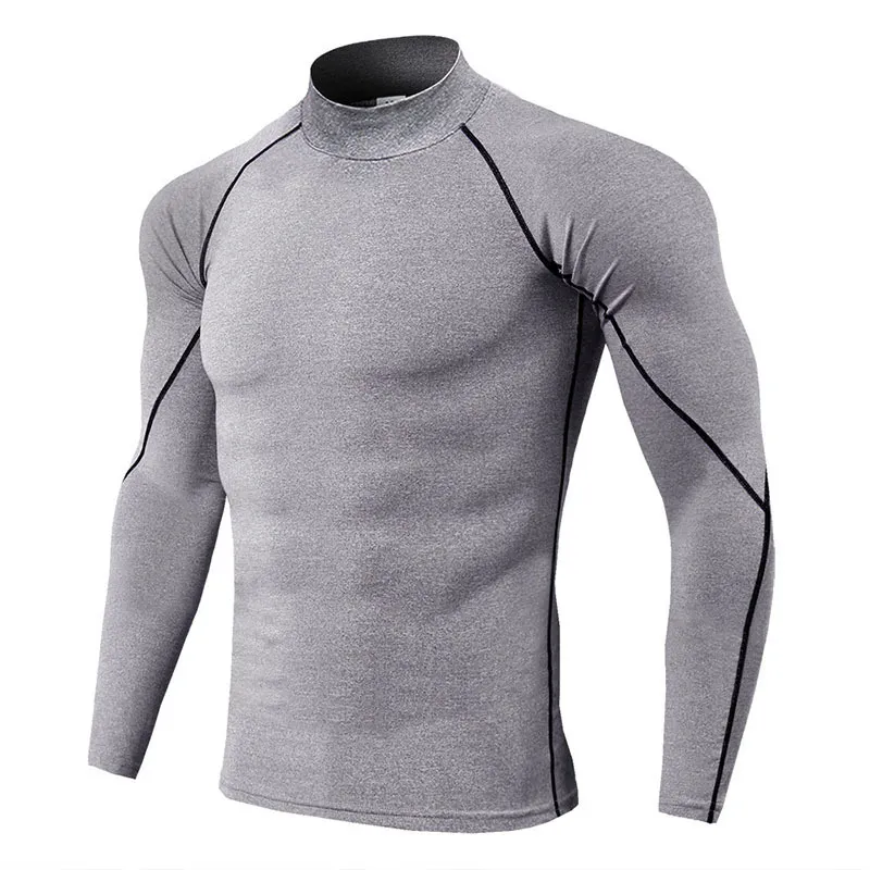 Тепловое белье для мужчин с высоким воротником CamiSeta Termica Sport Thermo Shirt быстро сухое сжатое белье одежда мужчины Bielizna 201124