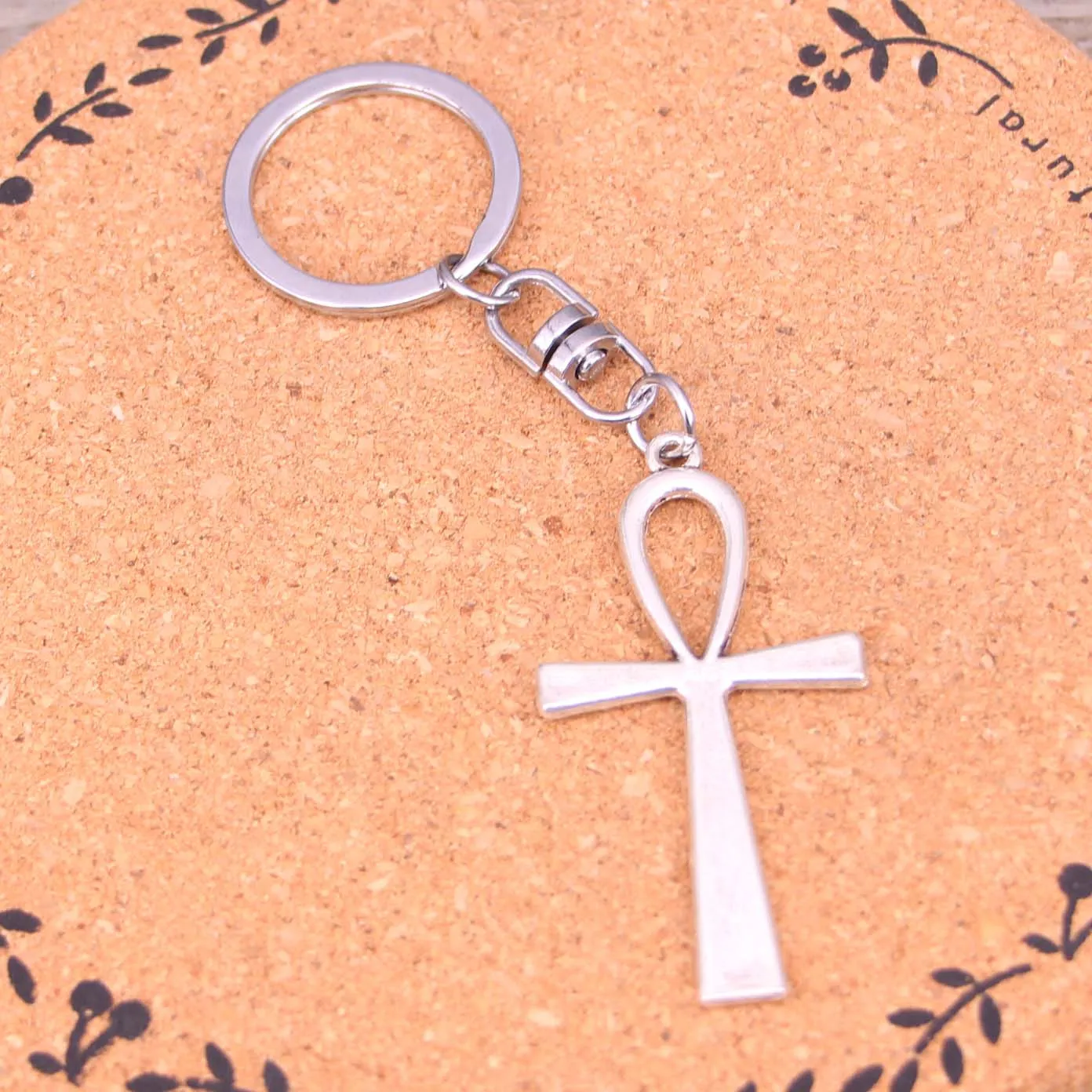 Mode Schlüsselbund 52*28mm kreuz ägyptischen ankh leben symbol Anhänger DIY Schmuck Auto Schlüssel Kette Ring Halter Souvenir für Geschenk