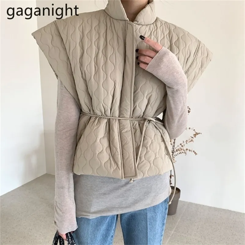 Gaganight Mode Femmes Épais Gilet Sans Manches Solide Outwear Tops Zipper Casual Lâche Gilets Réservoirs Coréens Crop Camis Dropshipping 201214