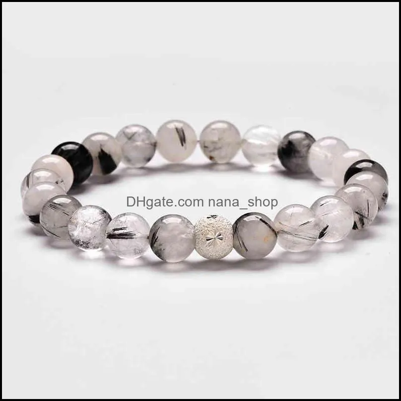 Black hair single ring bracelet men`s and women`s S925 sier fashion gift