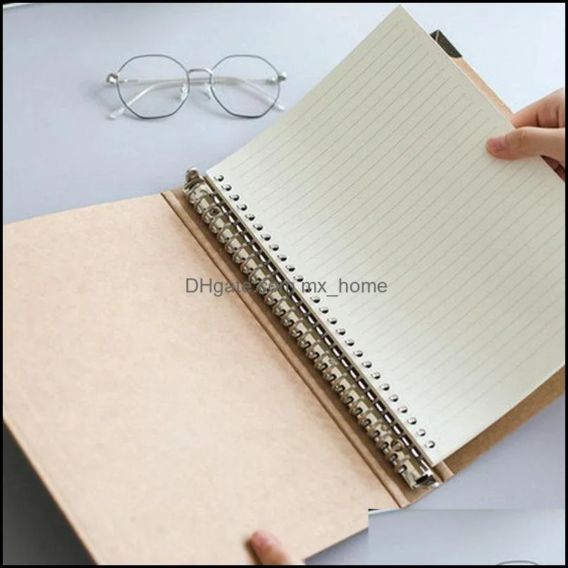 Notepads Kraft Paper A5 Binder Notebook Cover B5 A4 Ring Grid Loose-leaf Spiral