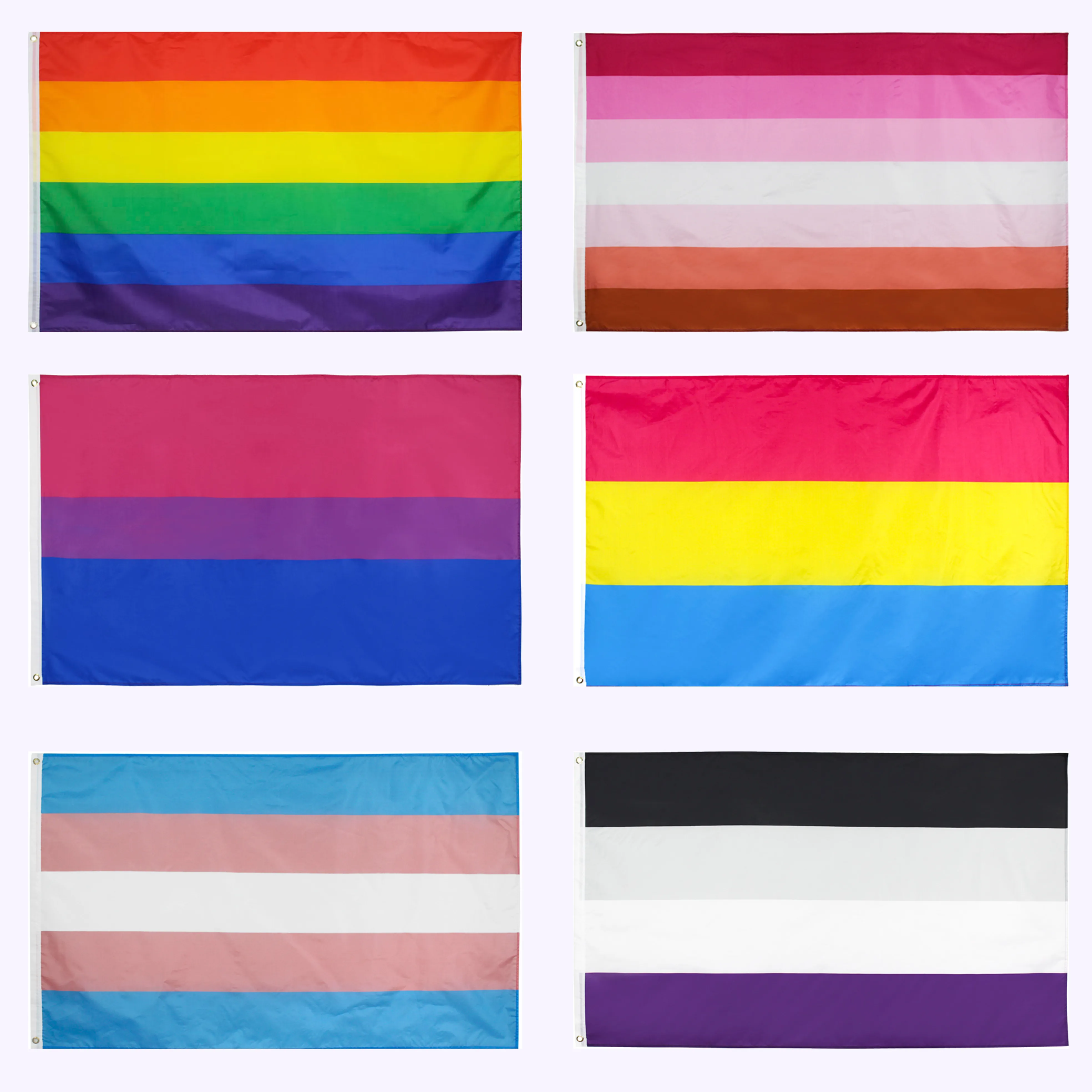 LGBT PRIDE Vlag direct fabriek 90x150 cm 3x5ft Groothandel Rainbow gay biseksuele lesbische aseksuele Transgender banner