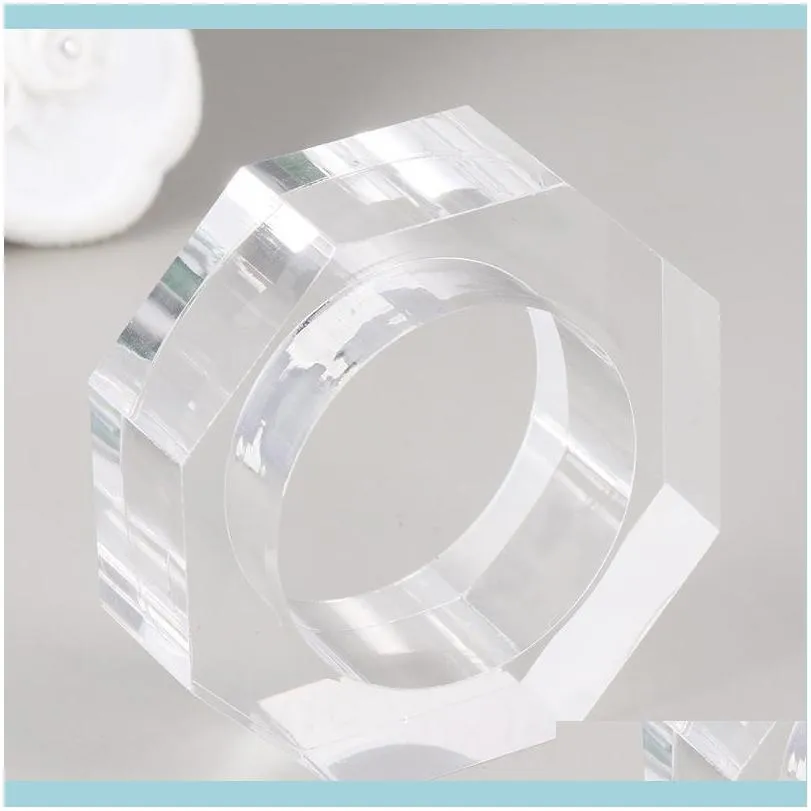 Acrylic Octagon Napkin Rings Transparent Decorative Napkin Buckle For Wedding Banquet Party Dinner Table